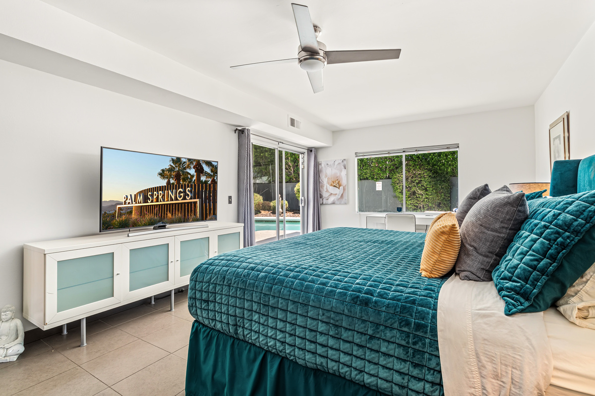 King bed with luxury linens
