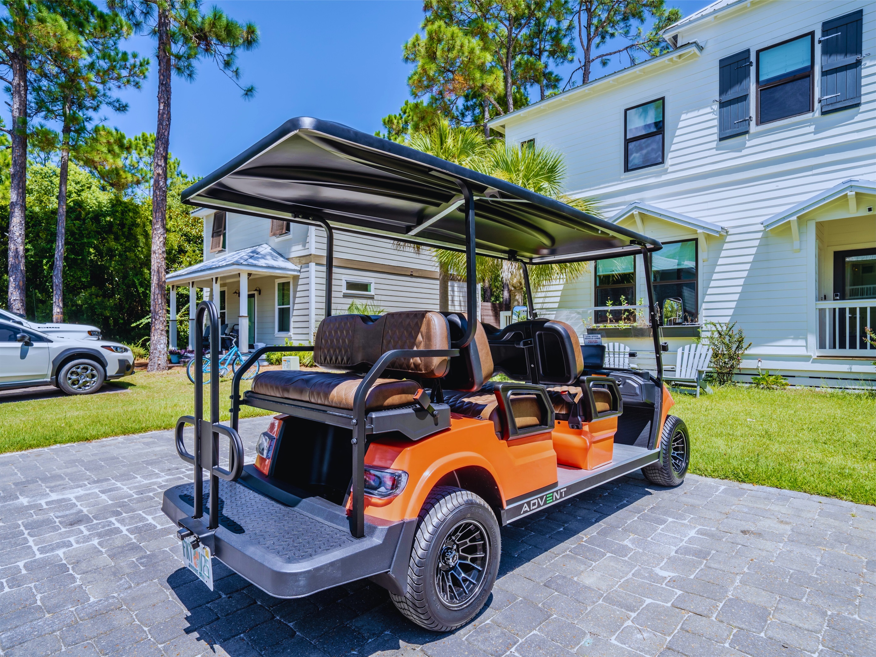 Brand new 6-seater street-legal golf cart free to use during your stay for easy, fun exploring!