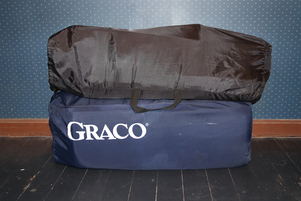 pack n play in upper back bedroom closet