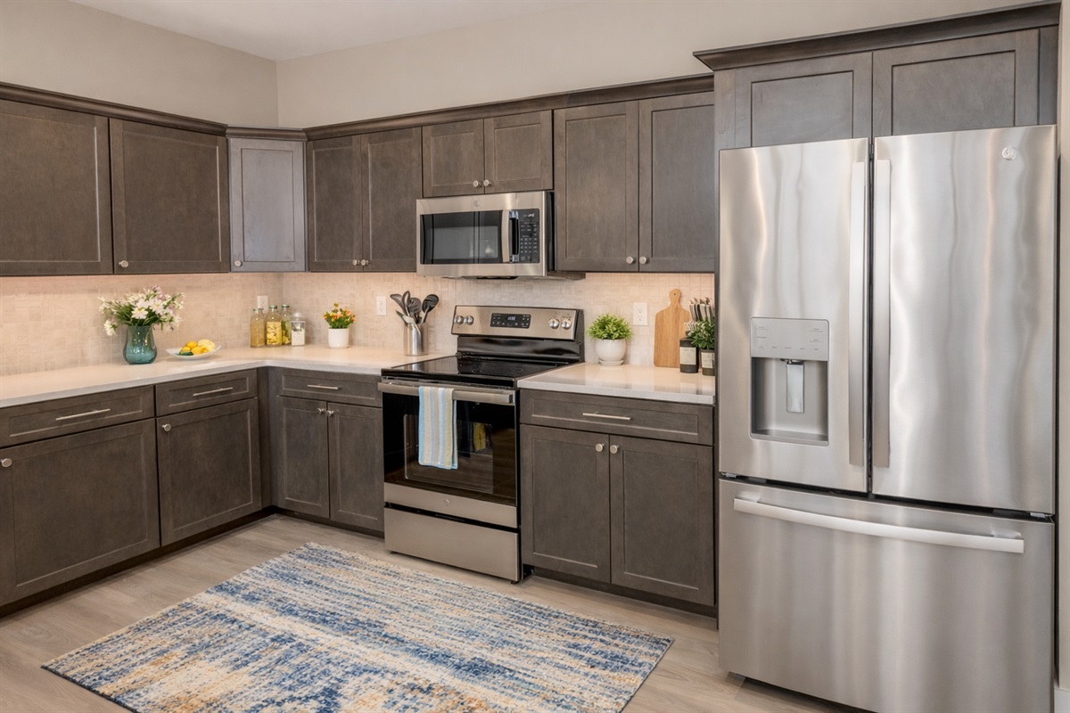 Fully stocked kitchen
