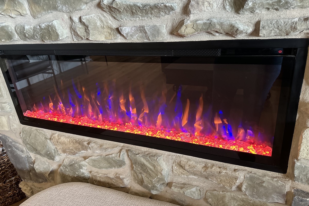 Electric fireplace in main living space