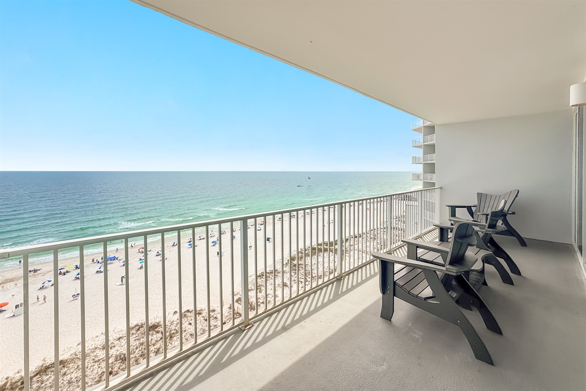 Golden hour at the Lighthouse. Catch breathtaking Gulf sunsets every evening from your oversized private balcony.