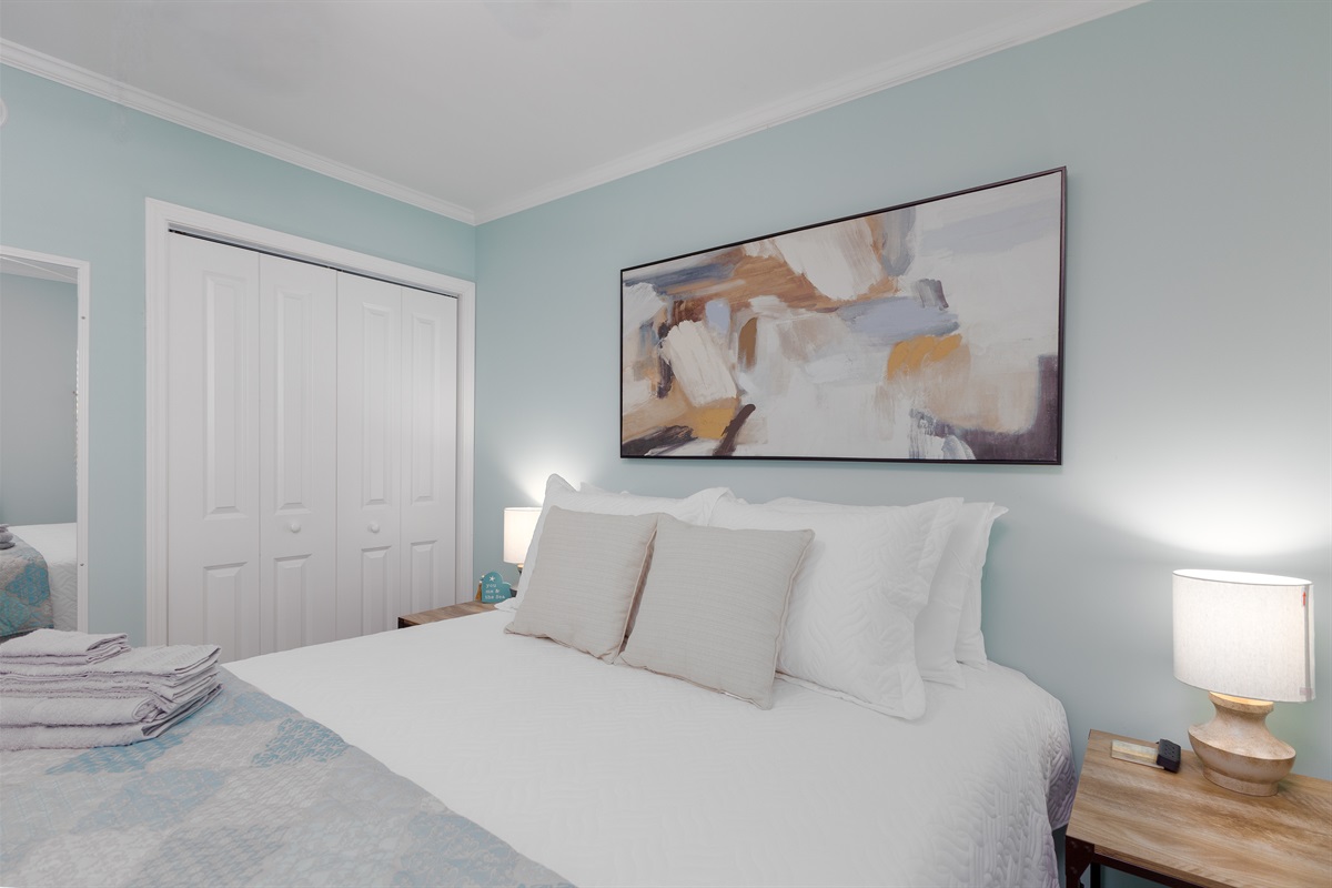 Clothing storage in the bedroom closet