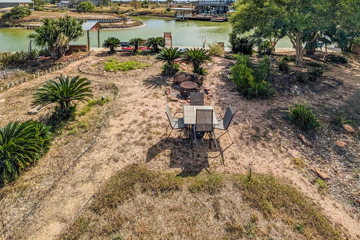 Outdoor seating and fire pit