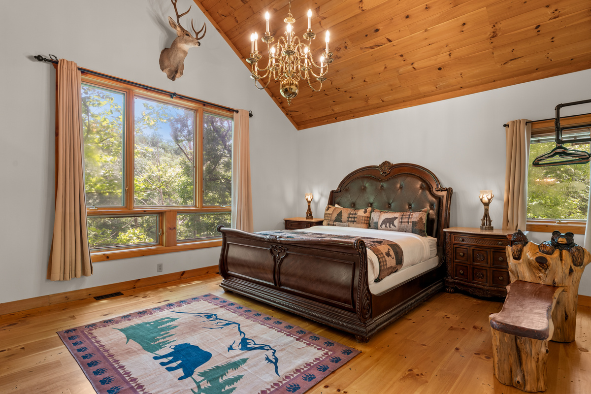 Bedroom #1, located on the main floor, has a king size bed and private bathroom.
