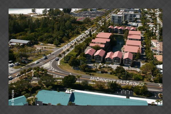 AERIAL VIEW W SIESTA BEACH IN BACKGROUND