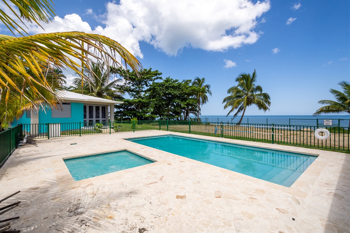 Poolside Paradise: Dive into relaxation with stunning sea views and swaying palms!