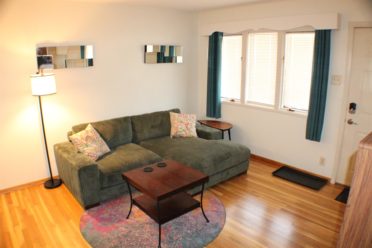 Cozy living room near front door