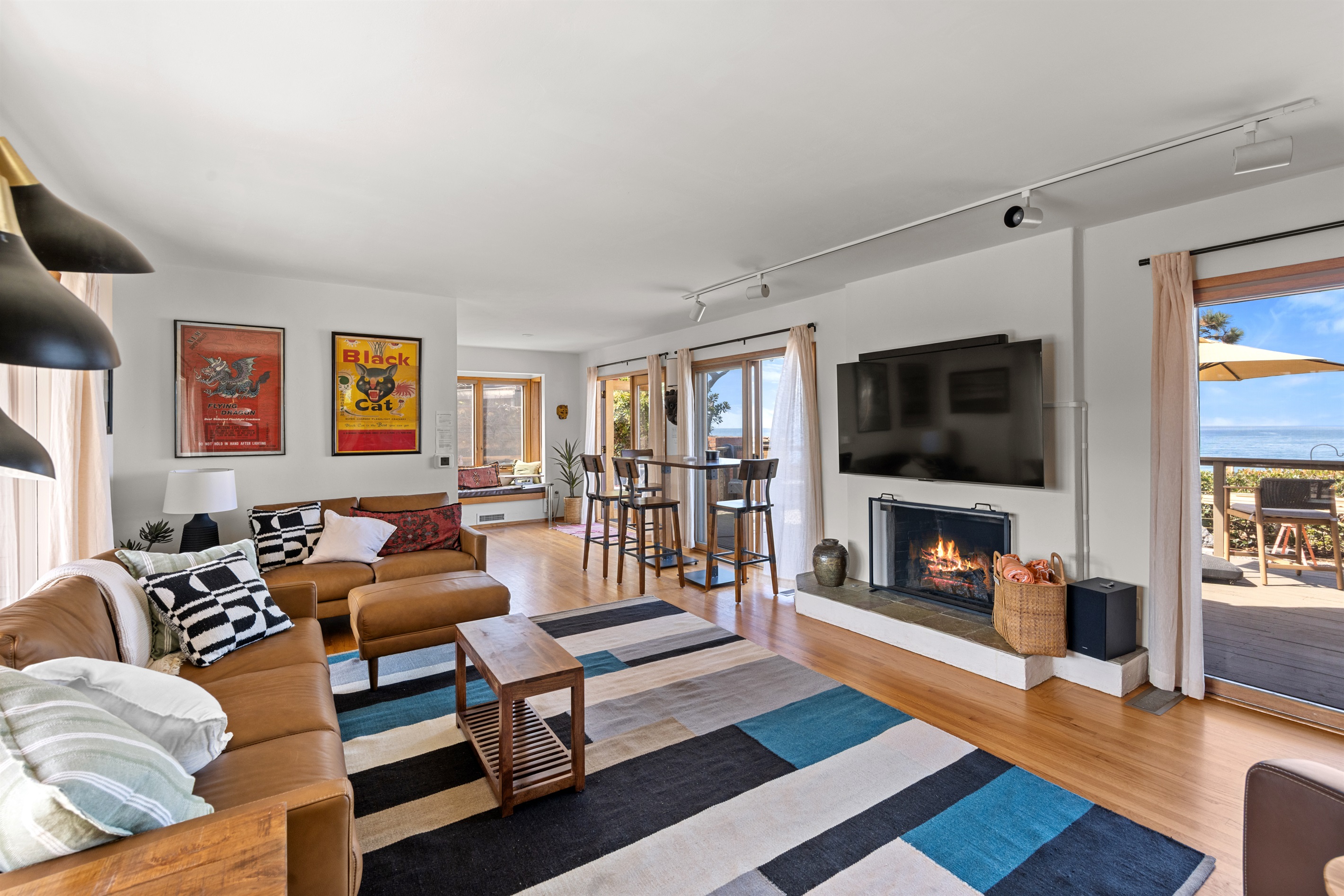 Living Room with doors open to the deck