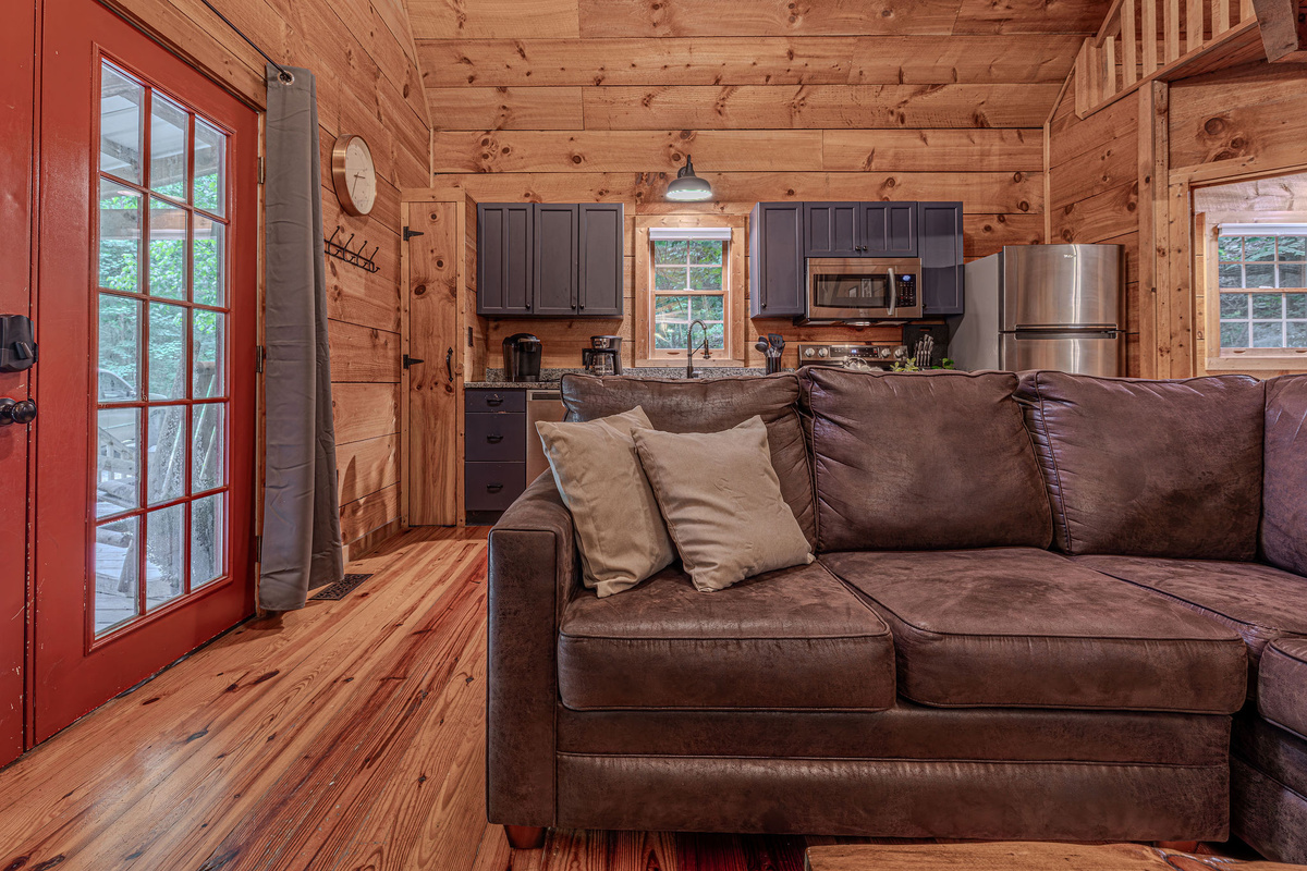 Lots of natural light and a couch you'll sink into.