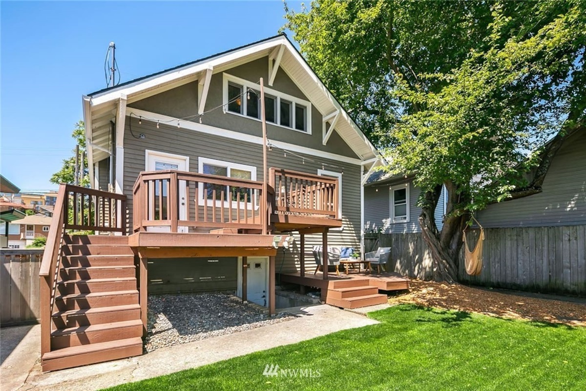 back yard and split level patio