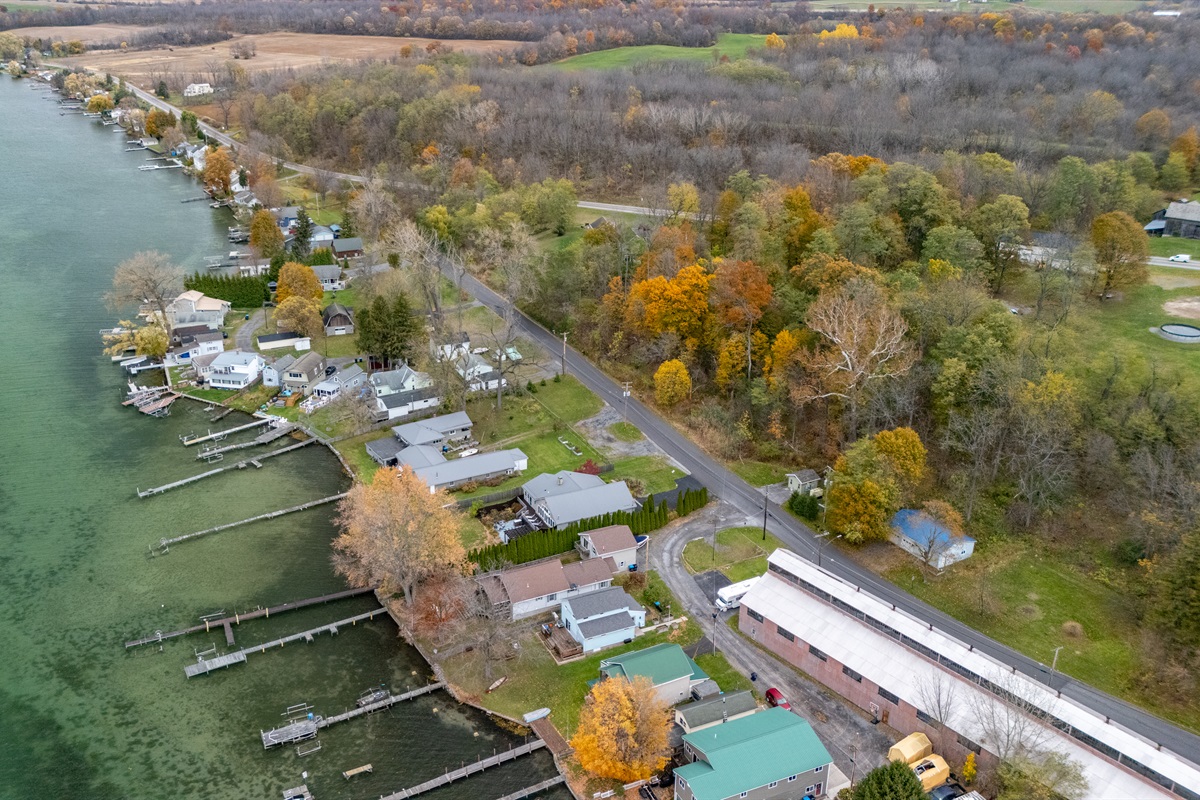 Arial view of the home and  surrounding area
