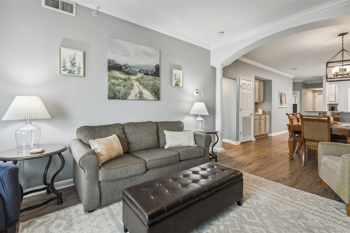 Living room. Queen sleeper sofa.