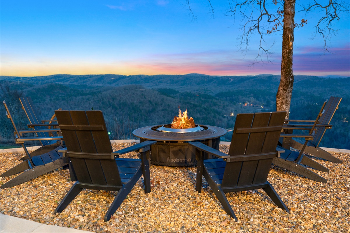 Gather around the fire pit as the sun dips below the horizon, sharing stories and laughter while the mountains glow in the distance.
