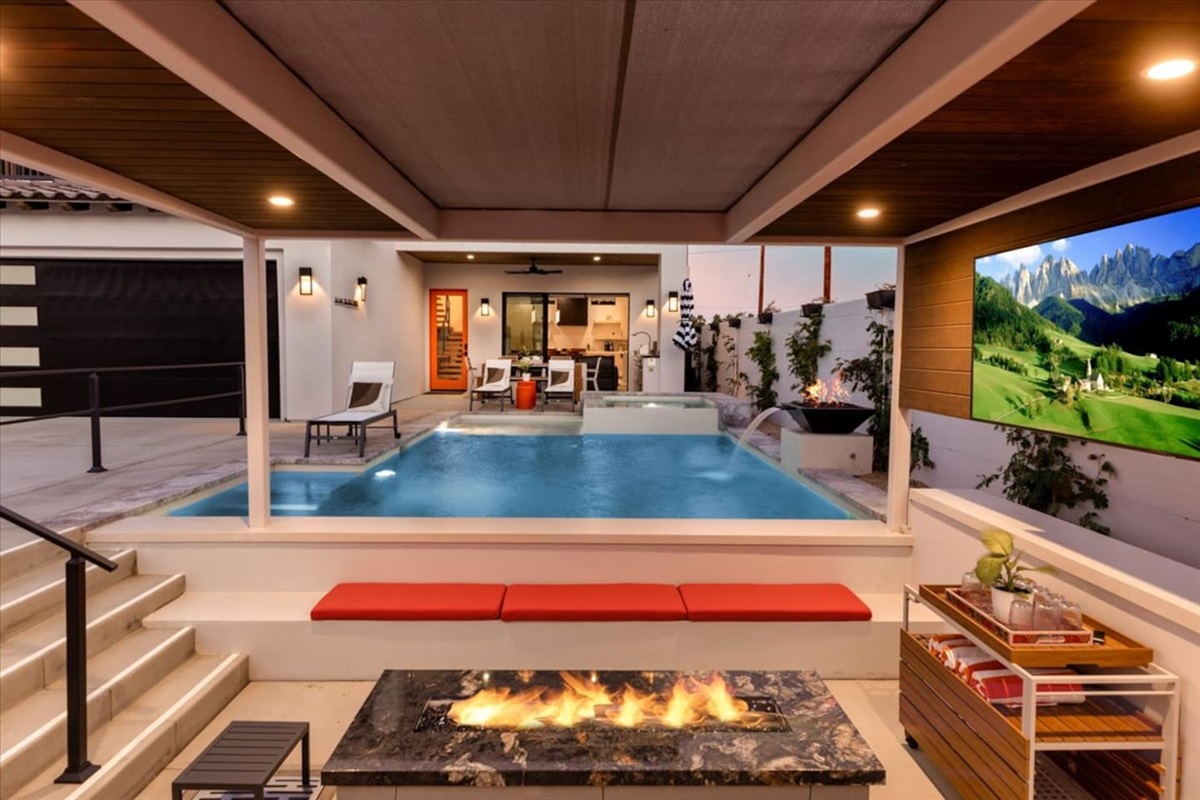 View of Firepit and Pool