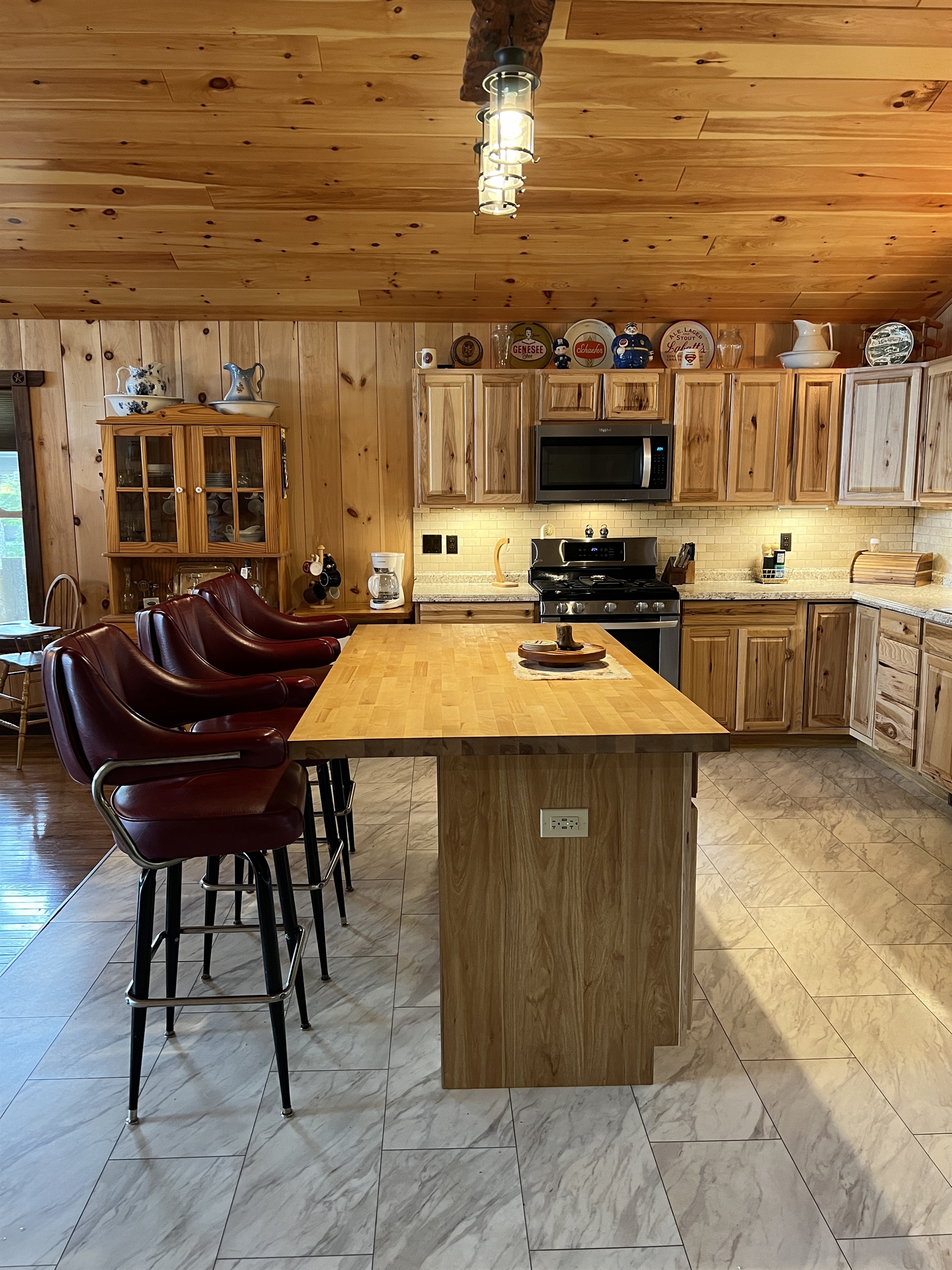 Kitchen and island seating