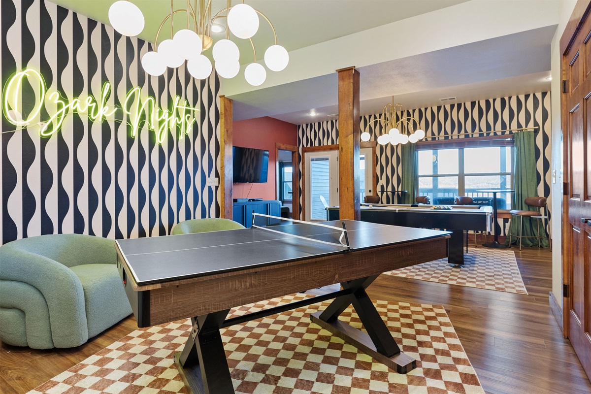 Lower level entertainment! Ping Pong, Pool Table, and Xbox