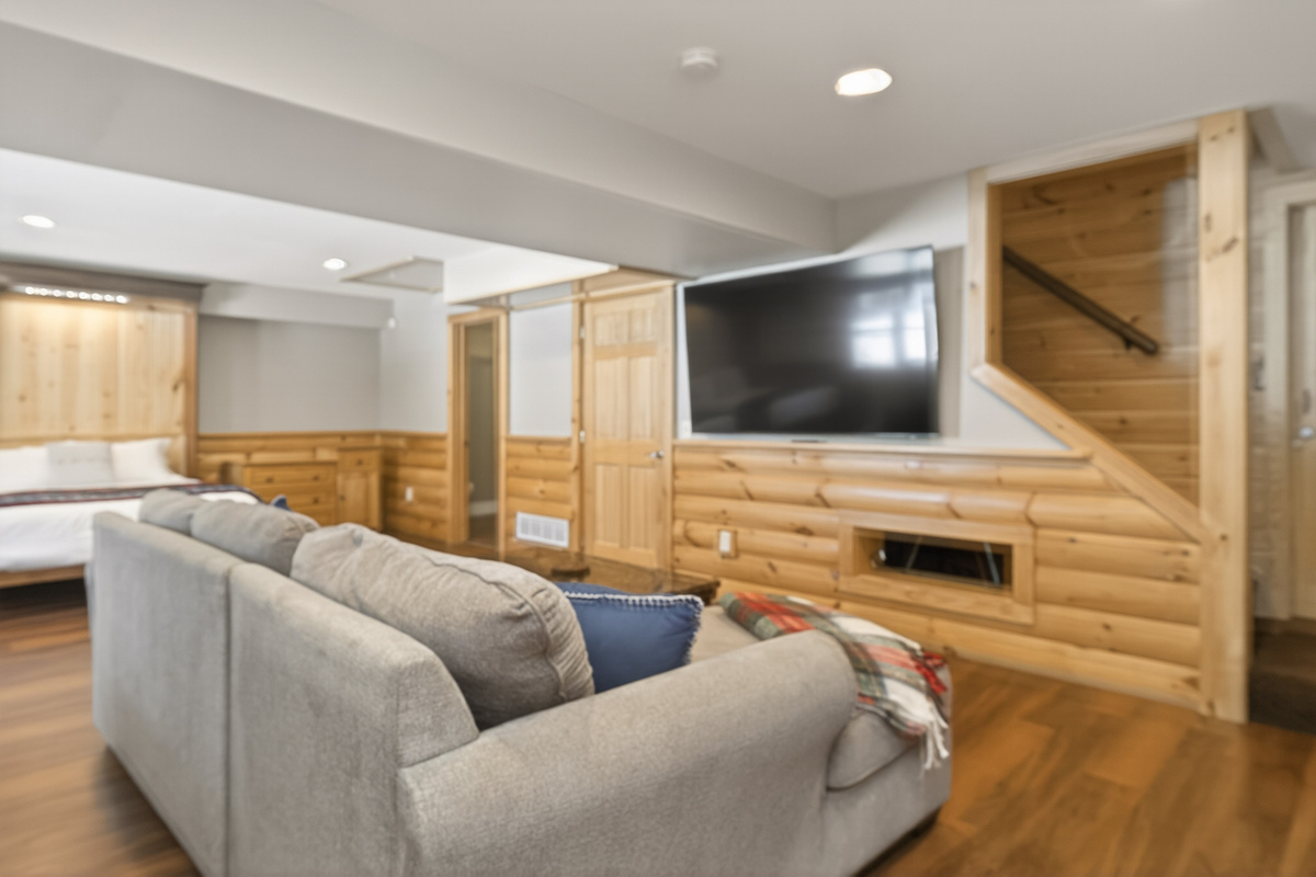 Sectional sofa facing the television