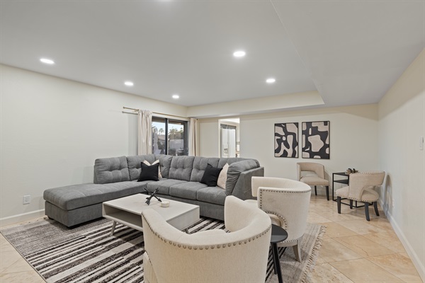 Spacious living area with plenty of seating for relaxing and gathering