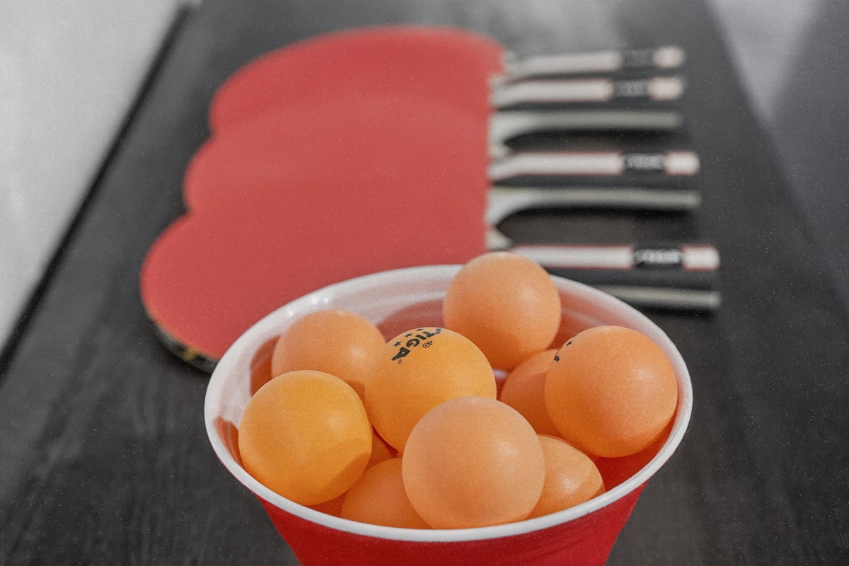 The basement game zone offers lively moments with ping pong!
