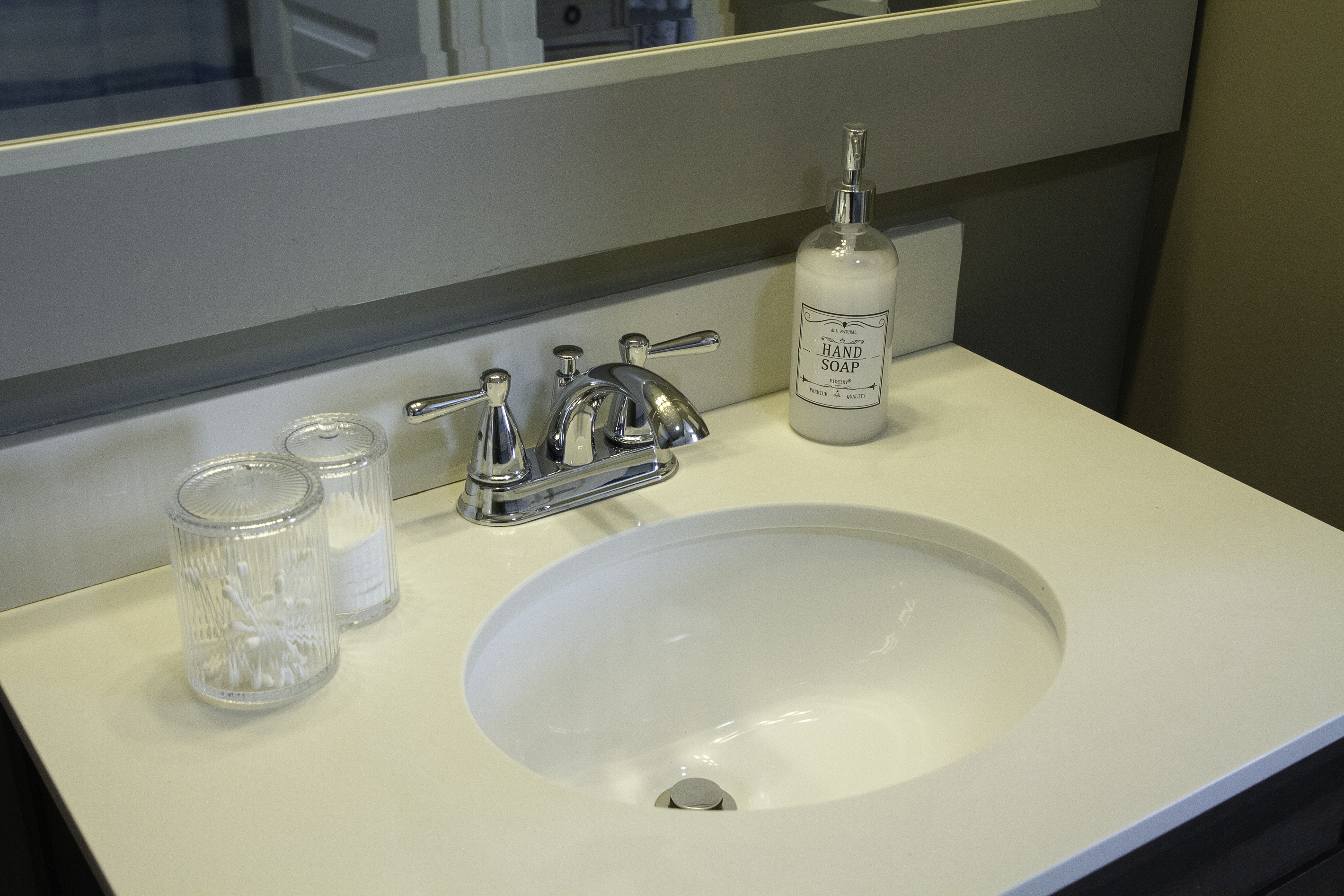 A view of the sink in the master bathroom