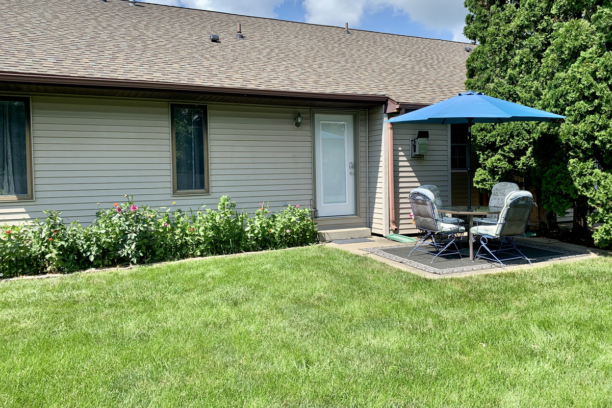 Enjoy the privacy and tranquility of coffee on the patio.