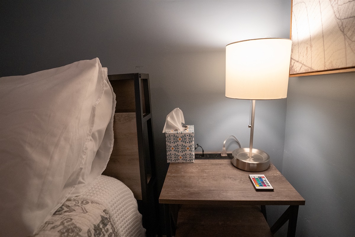Queen bed and night stand