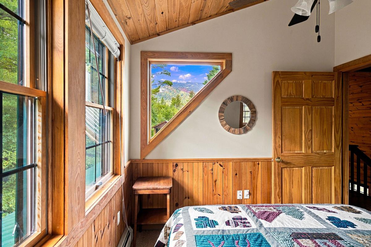 Enjoy a remarkable Whiteface Mountain view right from the bedroom.