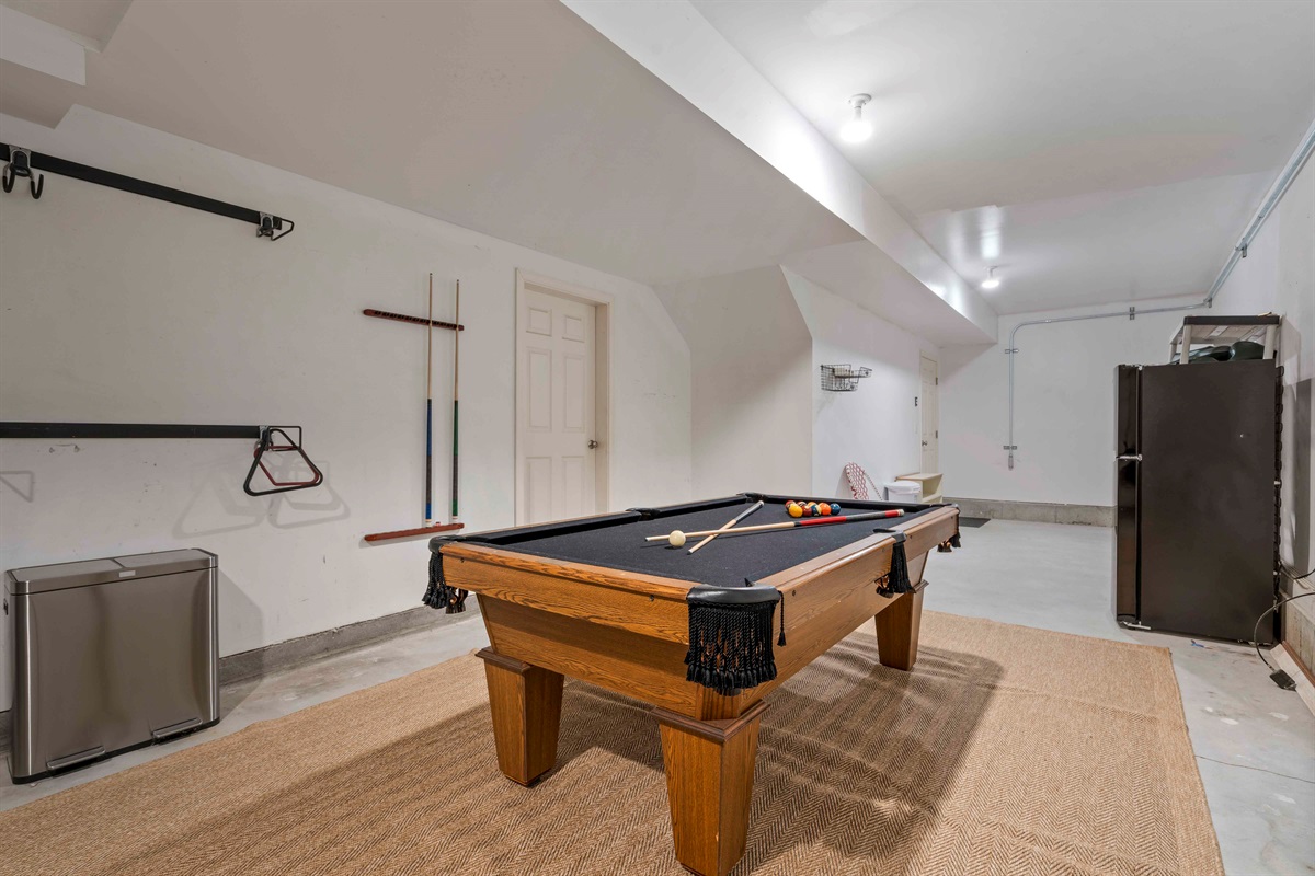 Challenge your friends to a fun match at our cozy garage pool table!