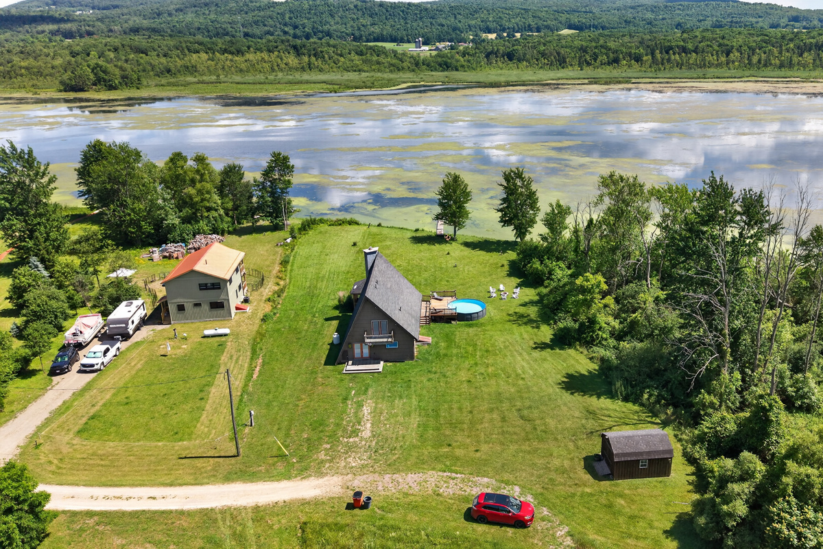 Aerial view from the property toward the lake