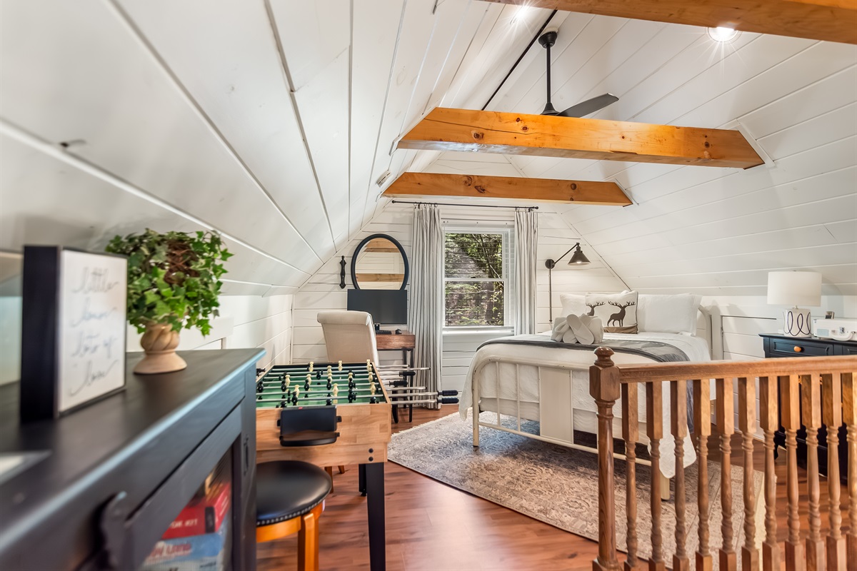 10 and 1 game table for extra fun in the loft area