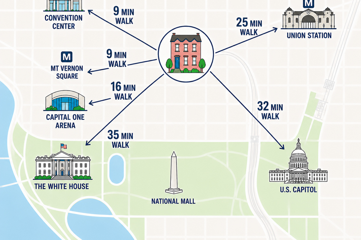 Centrally located to all of DC's major attractions