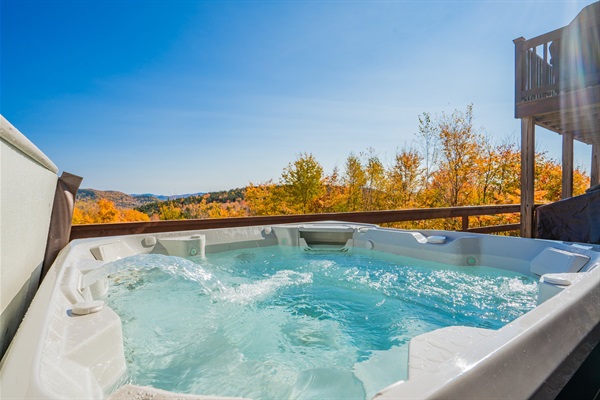 Enjoy a soothing soak in the hot tub!