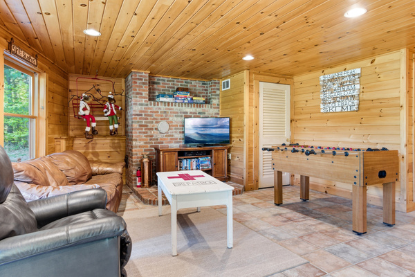 The perfect spot to relax, watch a movie, or enjoy game night after a day outdoors.