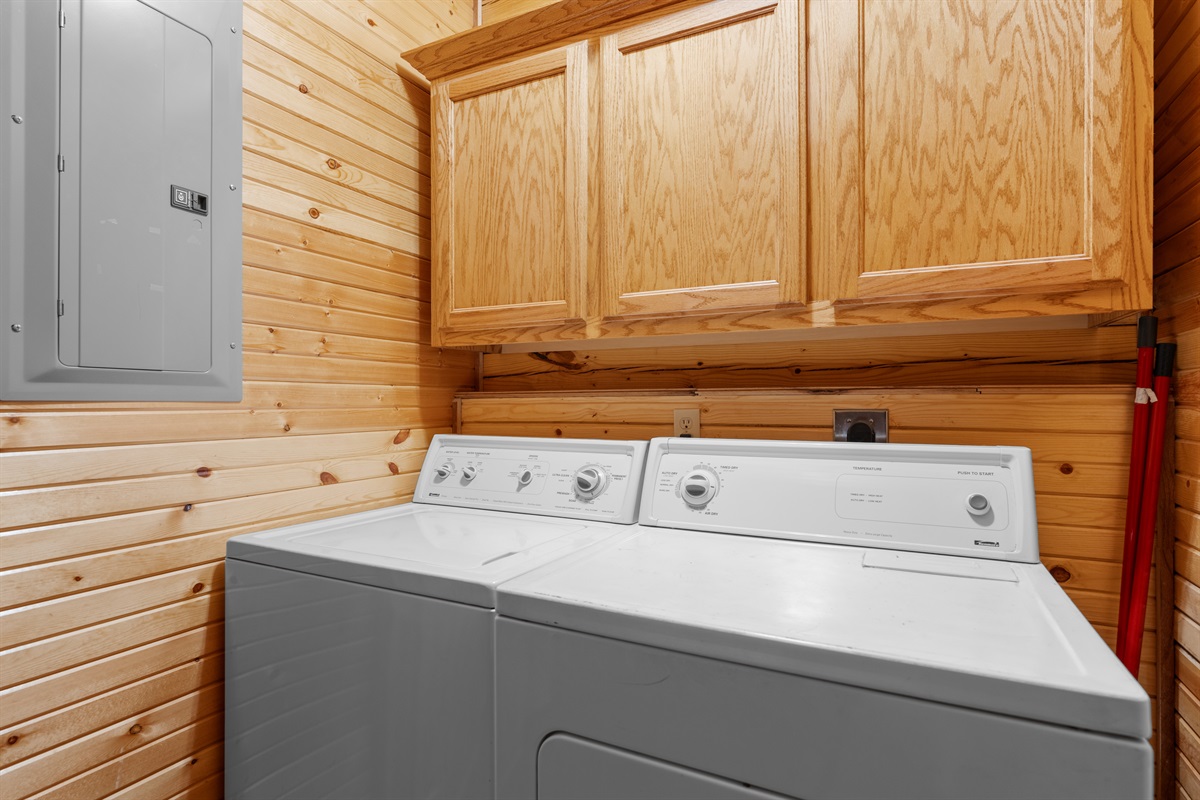 Convenient laundry room—pack light and enjoy more together time