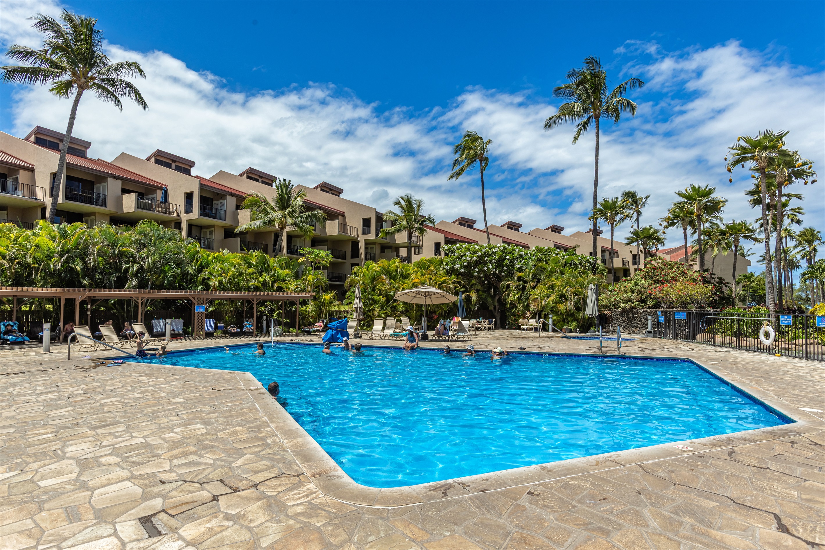 Sparkling blue pool to refresh after the Maui sun!