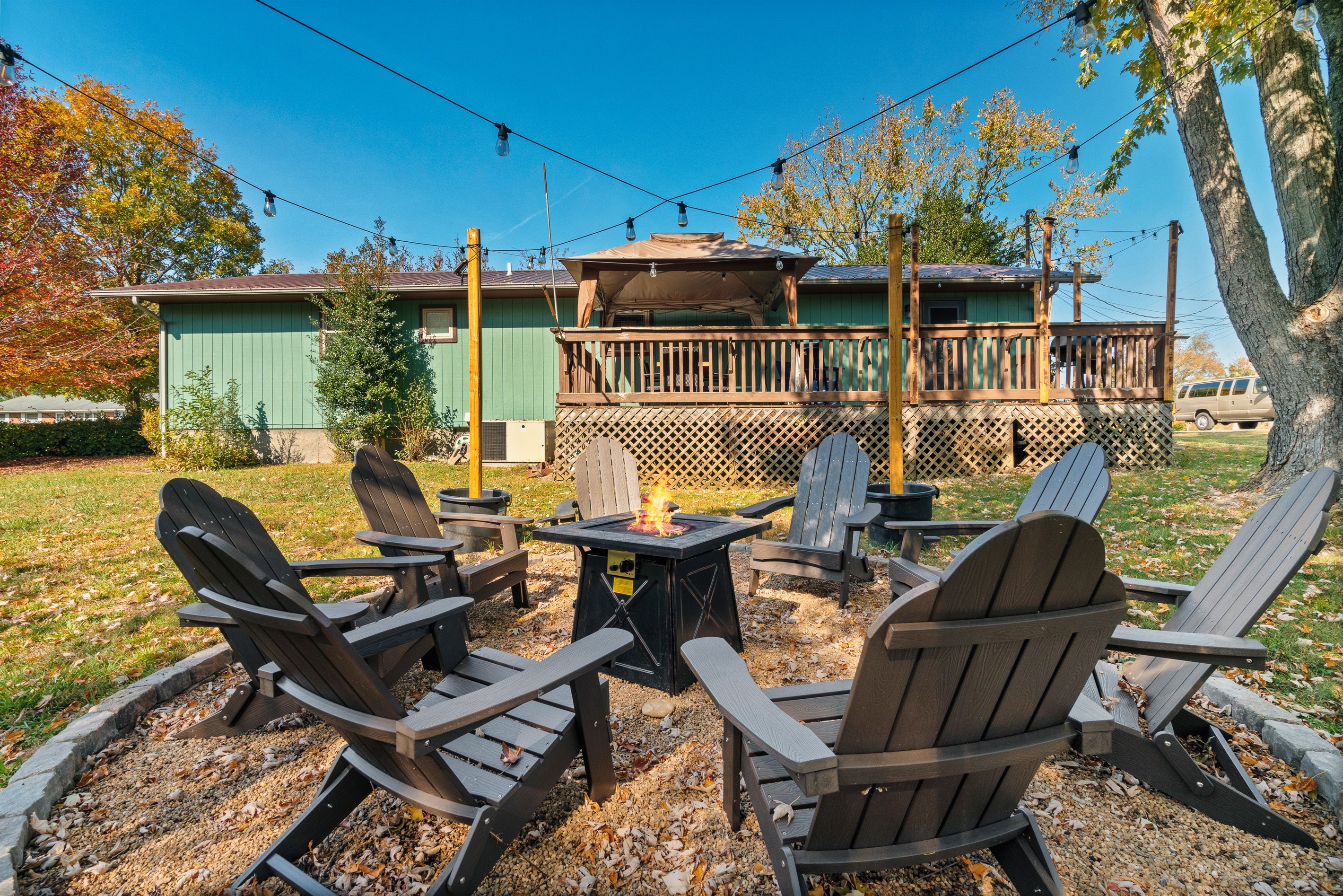 New 8-person firepit area perfect for chilly nights with loved ones