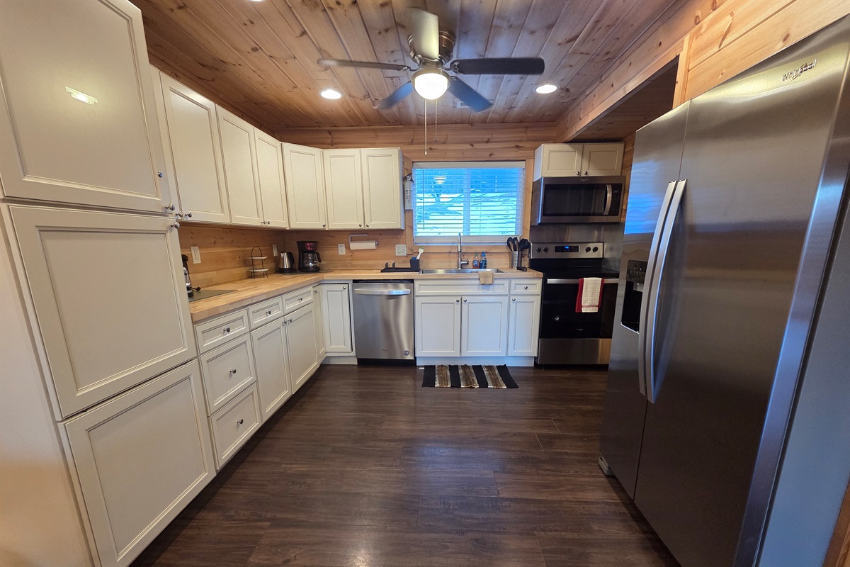 Enjoy a fully furnished kitchen, equipped with all the essentials for preparing meals with ease.