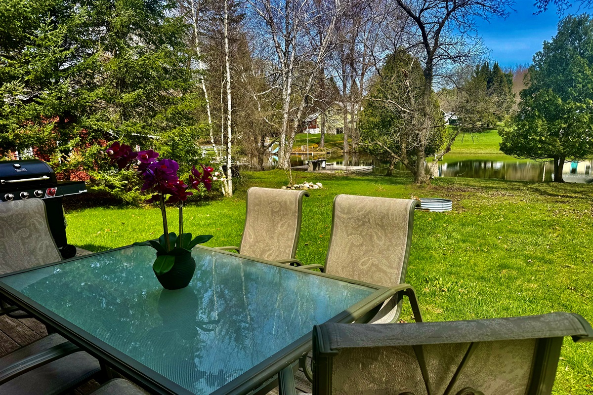 Riverside seating on the deck