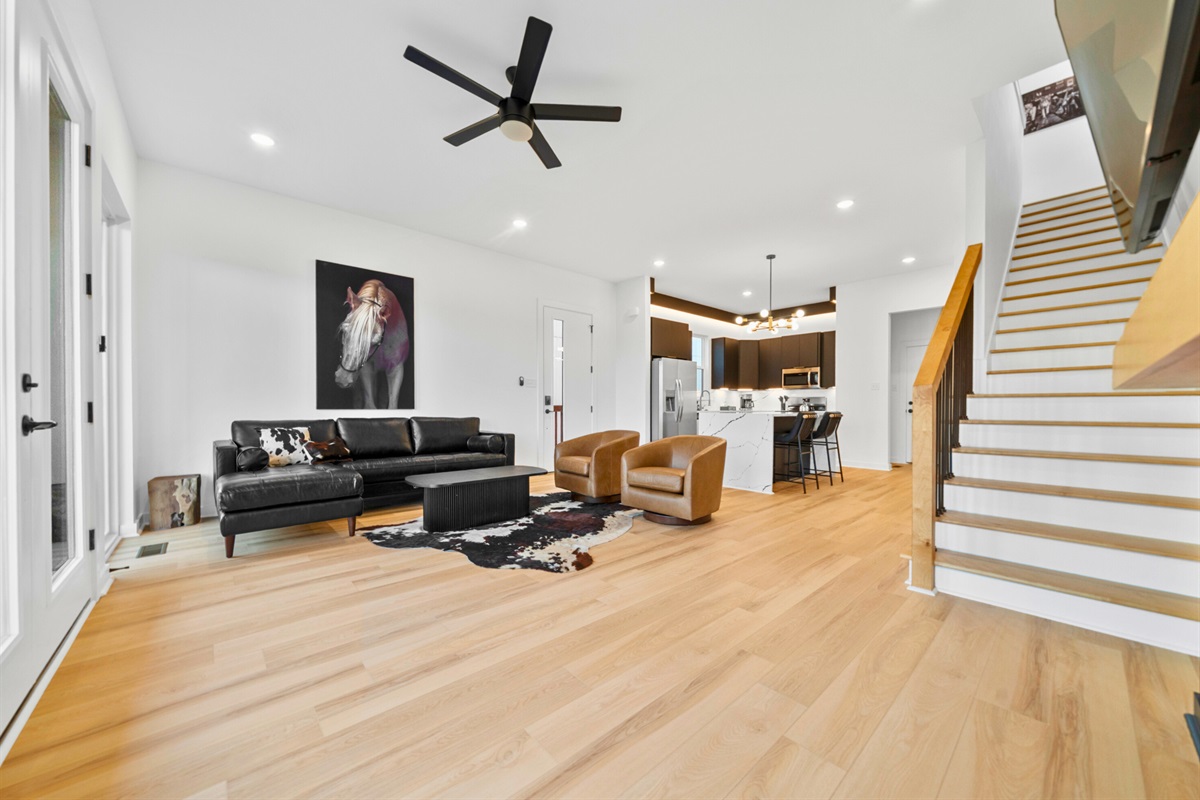 This open layout allows the living space to flow naturally into the rest of the home.