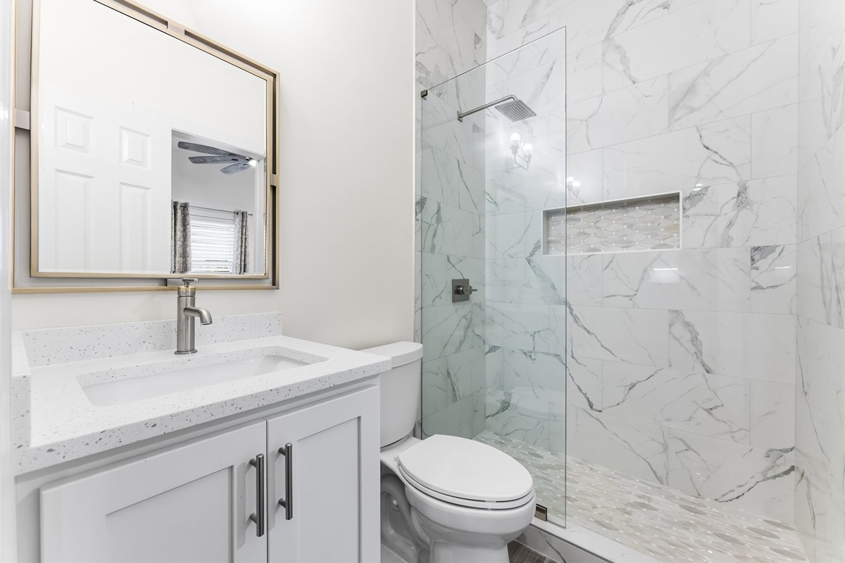 Shared Bathroom with Walk-In Shower