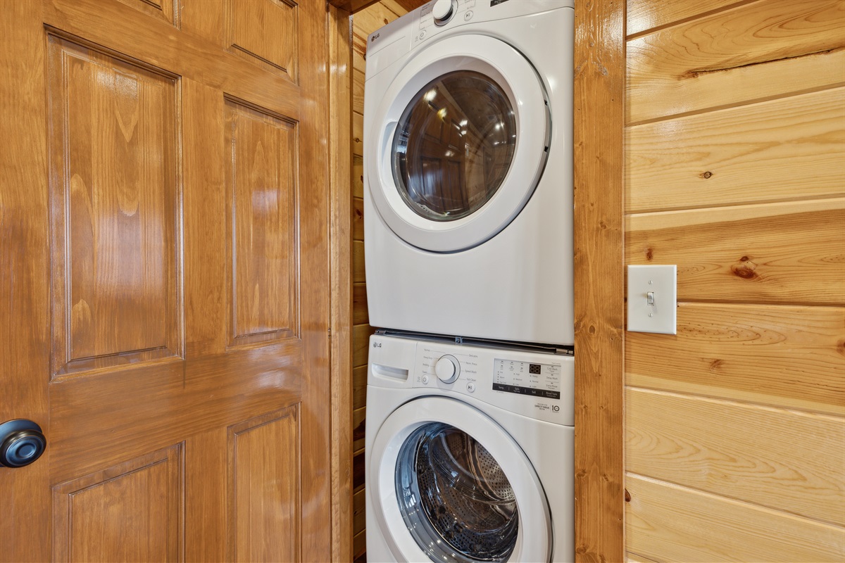 Washer and dryer with starter essentials.