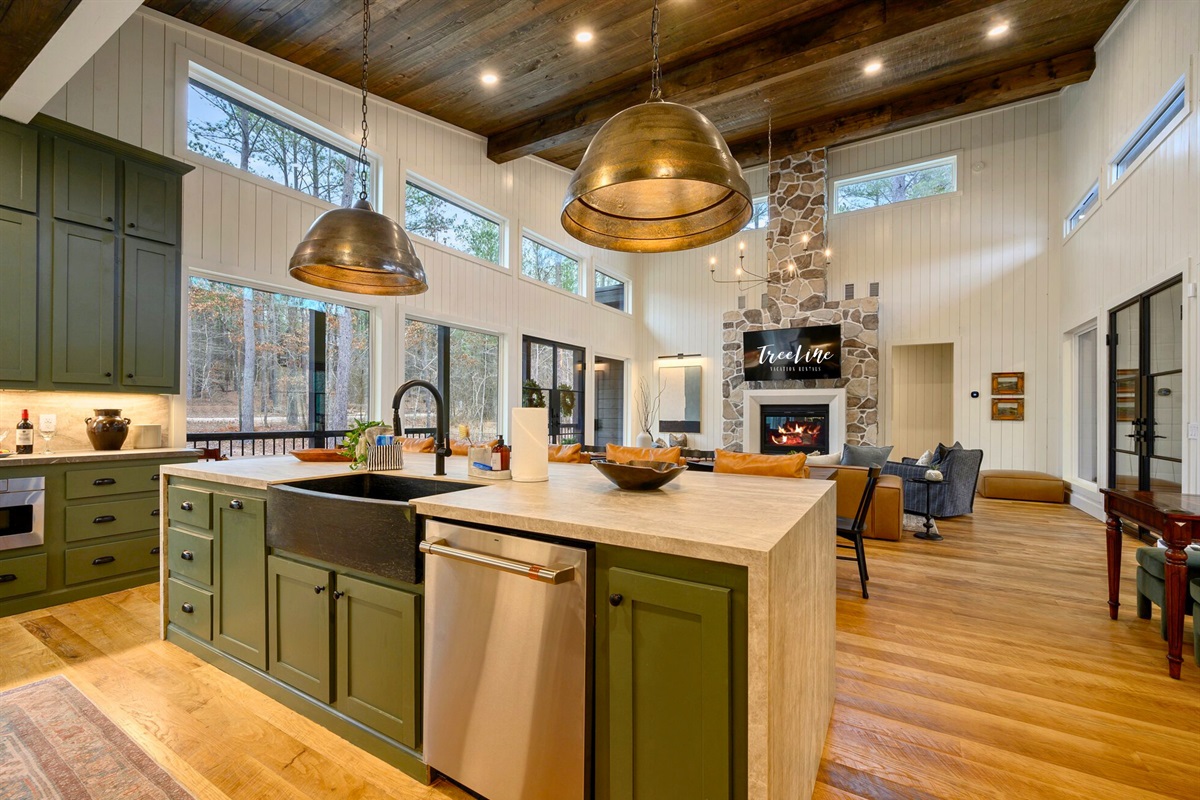 The open-concept layout ties the whole space together, making it easy for everyone to mingle while meals come together.