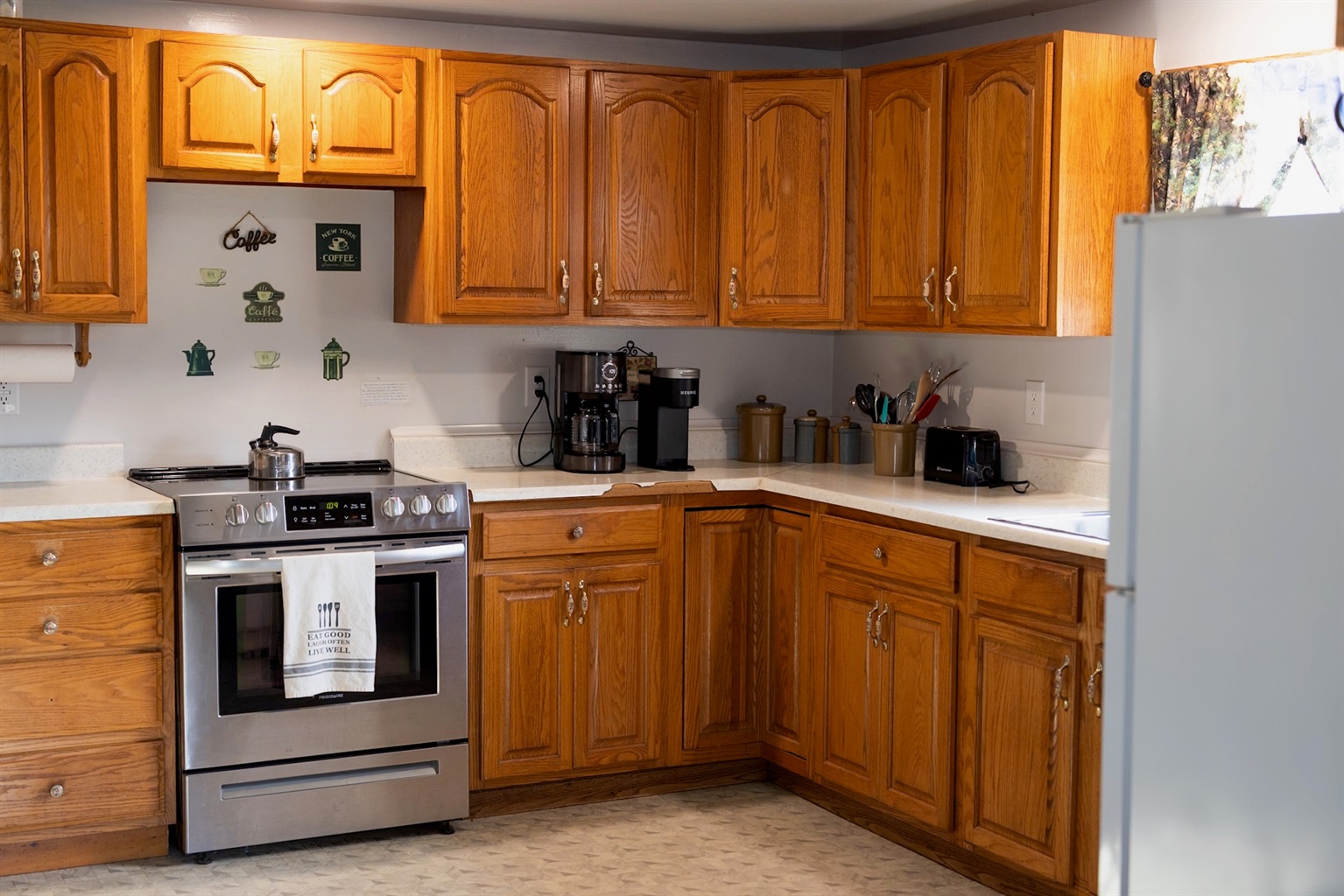 Kitchen with electric range