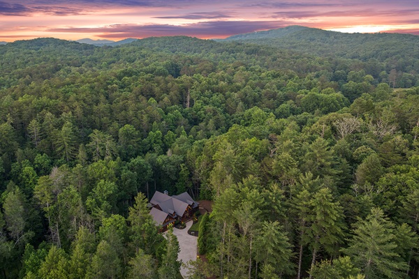 Another look at the inviting front of the home, welcoming you to your mountain escape.