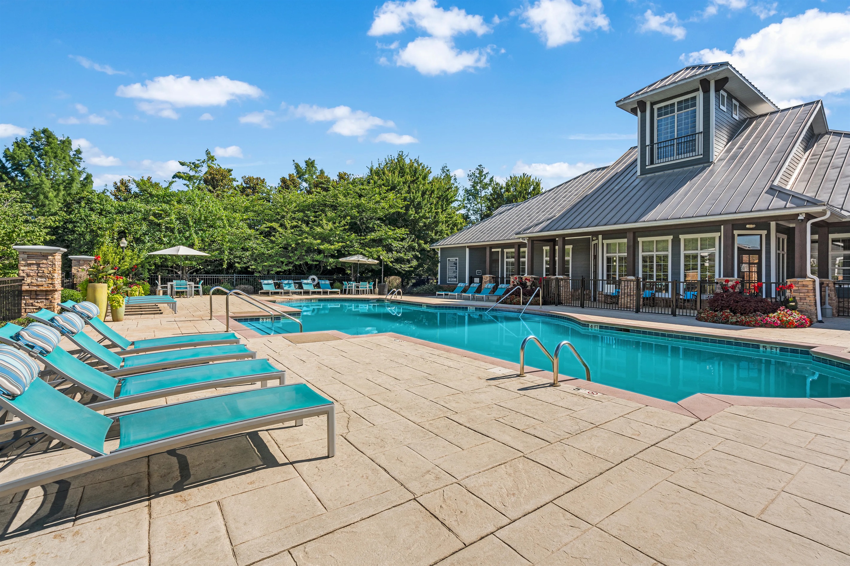 Swimming Pool with Lounge Chairs
