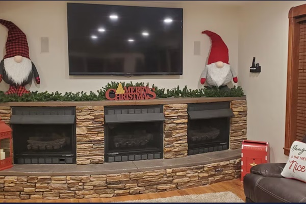 Living room during Christmas