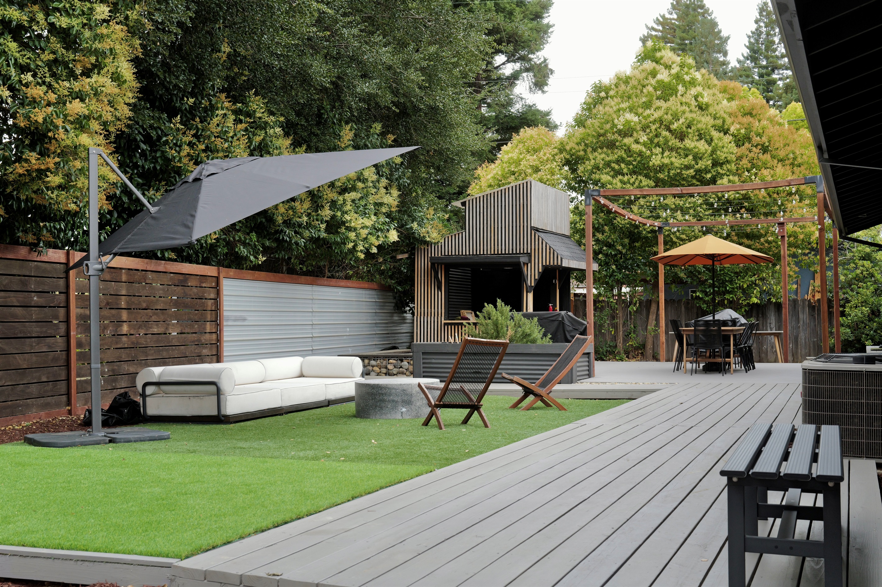 Enjoy your own private outdoor oasis with spacious seating areas, beautiful surroundings, and plenty of room to relax, dine, and enjoy Napa Valley's beautiful weather.