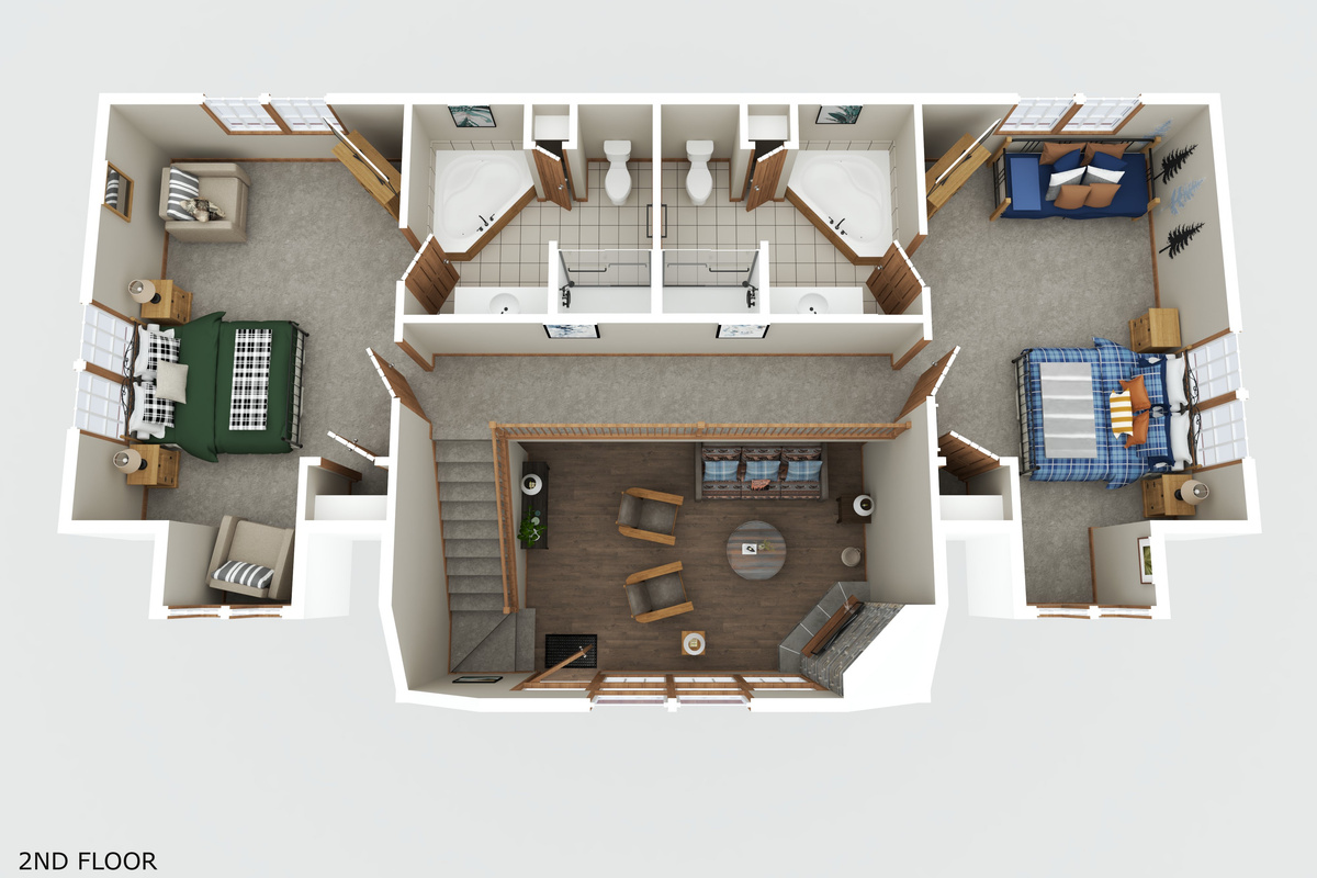 Upstairs you'll find two more king ensuite bedrooms plus an open loft overlooking the living room below. Four king suites total, with plenty of room to gather AND spread out.