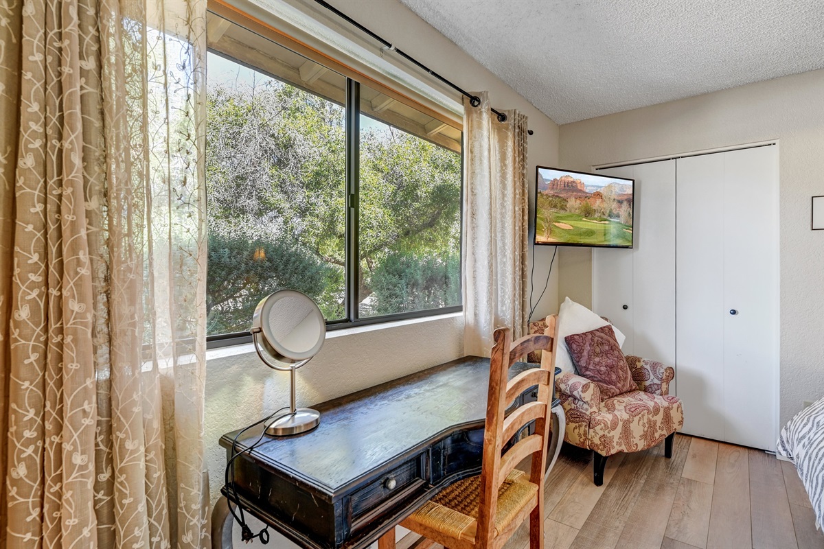 Desk double as an area for make-up